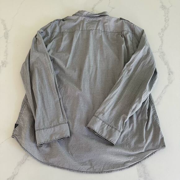 GUESS Mens Claymour Geo-Print Shirt Black/White Size XXL - Picture 2 of 8